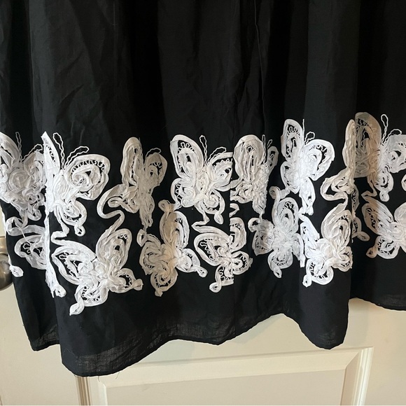 Connected Apparel Black Sleeveless Summer Dress with Butterfly Embroidery 16W - Picture 5 of 16